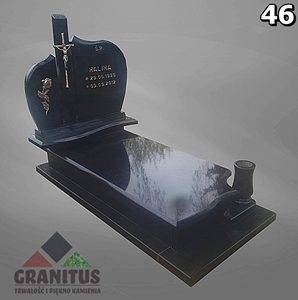 46 czarny nagrobek pojedyńczy